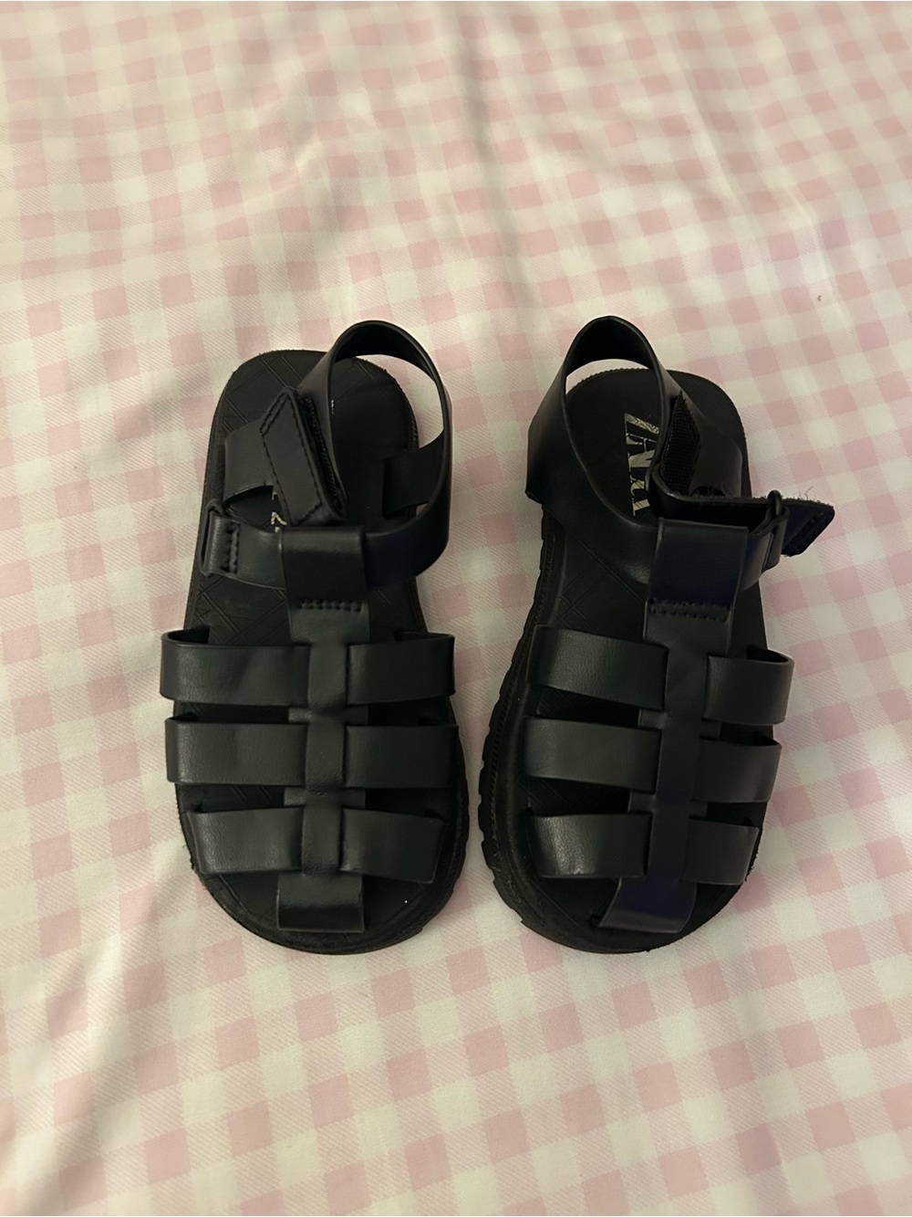 Zara Black Kids Strappy Fisherman Sandals